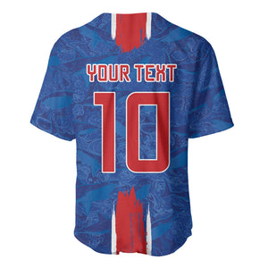 Cabo Verde Custom Baseball Jersey Paint Brush Stroke Shark Pattern Map Design
