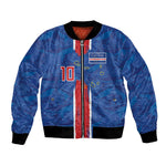 Cabo Verde Custom Bomber Jacket Paint Brush Stroke Shark Pattern Map Design