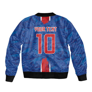 Cabo Verde Custom Bomber Jacket Paint Brush Stroke Shark Pattern Map Design