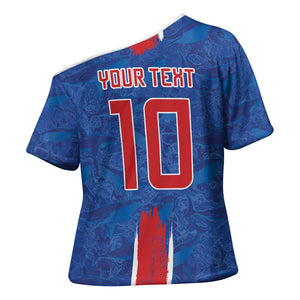 Cabo Verde Custom Cross Shoulder Shirt Paint Brush Stroke Shark Pattern Map Design