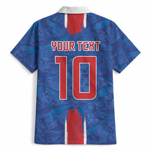 Cabo Verde Custom Hawaiian Shirt Paint Brush Stroke Shark Pattern Map Design