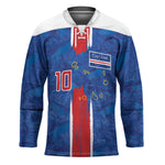 Cabo Verde Custom Hockey Jersey Paint Brush Stroke Shark Pattern Map Design