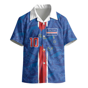 Cabo Verde Custom Kid Hawaiian Shirt Paint Brush Stroke Shark Pattern Map Design