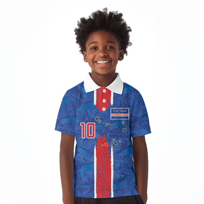 Cabo Verde Custom Kid Polo Shirt Paint Brush Stroke Shark Pattern Map Design