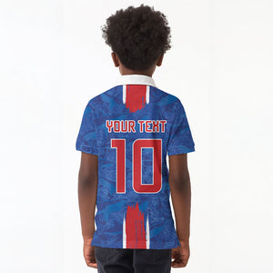 Cabo Verde Custom Kid Polo Shirt Paint Brush Stroke Shark Pattern Map Design