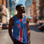 Cabo Verde Custom Men Tank Top Paint Brush Stroke Shark Pattern Map Design