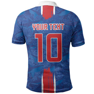 Cabo Verde Custom Polo Shirt Paint Brush Stroke Shark Pattern Map Design