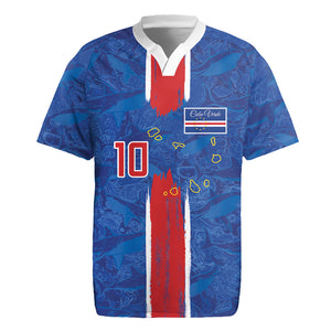 Cabo Verde Custom Rugby Jersey Paint Brush Stroke Shark Pattern Map Design
