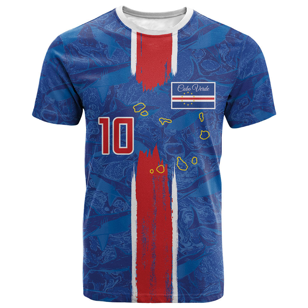 Cabo Verde Custom T shirt Paint Brush Stroke Shark Pattern Map Design