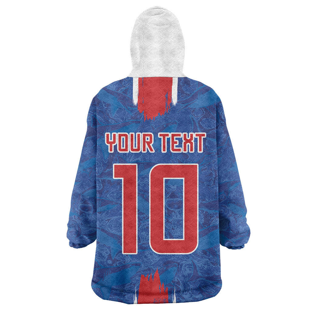Cabo Verde Custom Wearable Blanket Hoodie Paint Brush Stroke Shark Pattern Map Design