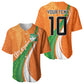 Cote D'Ivoire Football Custom Baseball Jersey Abstract Wave Pattern Tribal Sporty Style