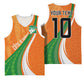 Cote D'Ivoire Football Custom Basketball Jersey Abstract Wave Pattern Tribal Sporty Style