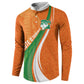 Cote D'Ivoire Football Custom Button Sweatshirt Abstract Wave Pattern Tribal Sporty Style