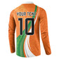 Cote D'Ivoire Football Custom Button Sweatshirt Abstract Wave Pattern Tribal Sporty Style