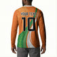 Cote D'Ivoire Football Custom Button Sweatshirt Abstract Wave Pattern Tribal Sporty Style