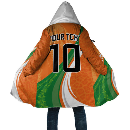 Cote D'Ivoire Football Custom Cloak Abstract Wave Pattern Tribal Sporty Style
