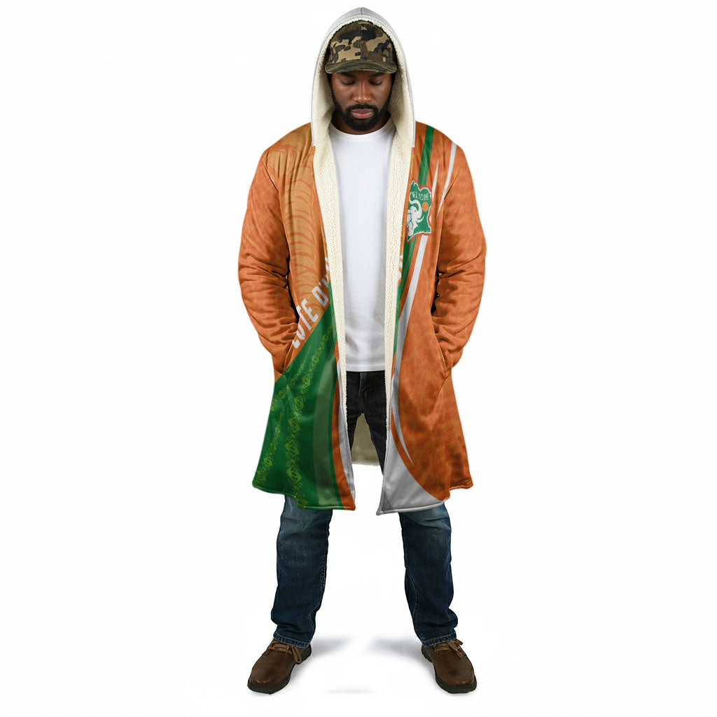 Cote D'Ivoire Football Custom Cloak Abstract Wave Pattern Tribal Sporty Style