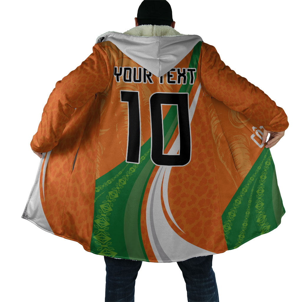 Cote D'Ivoire Football Custom Cloak Abstract Wave Pattern Tribal Sporty Style