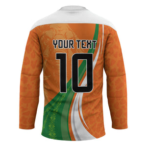 Cote D'Ivoire Football Custom Hockey Jersey Abstract Wave Pattern Tribal Sporty Style