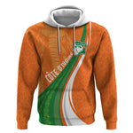 Cote D'Ivoire Football Custom Hoodie Abstract Wave Pattern Tribal Sporty Style