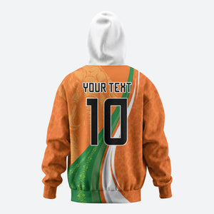 Cote D'Ivoire Football Custom Hoodie Abstract Wave Pattern Tribal Sporty Style