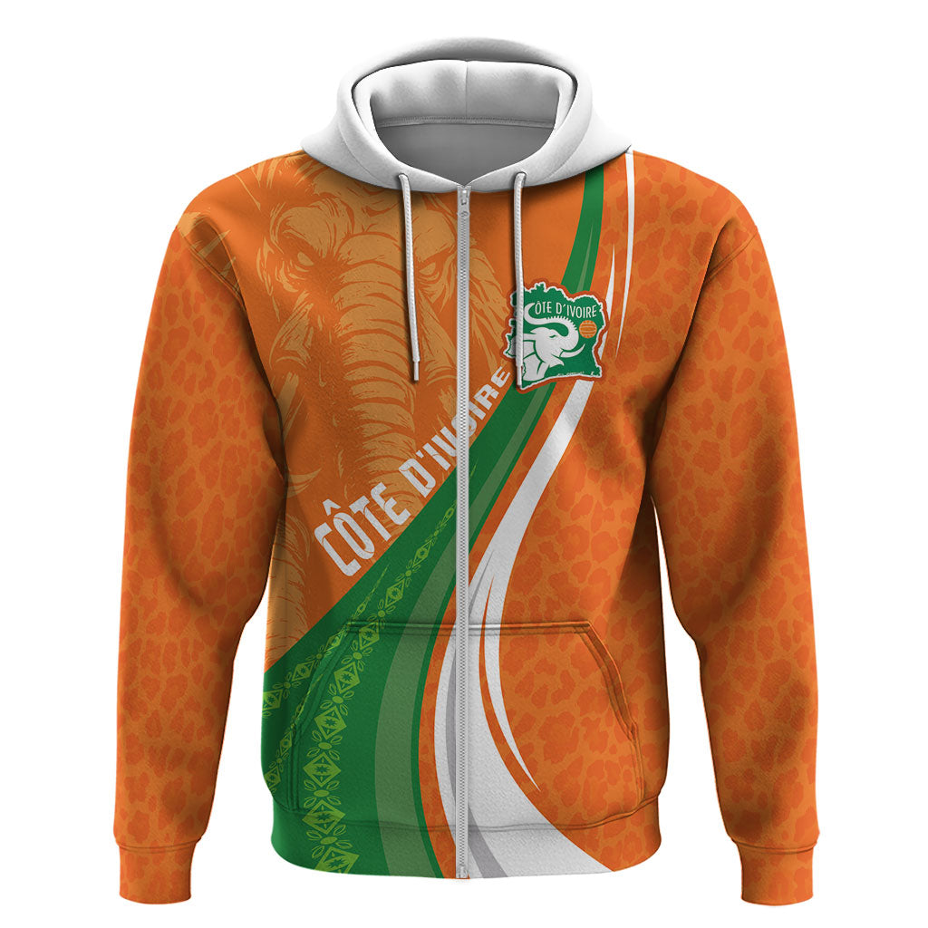 Cote D'Ivoire Football Custom Hoodie Abstract Wave Pattern Tribal Sporty Style