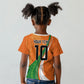 Cote D'Ivoire Football Custom Kid T shirt Abstract Wave Pattern Tribal Sporty Style