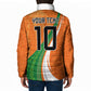 Cote D'Ivoire Football Custom Padded Jacket Abstract Wave Pattern Tribal Sporty Style