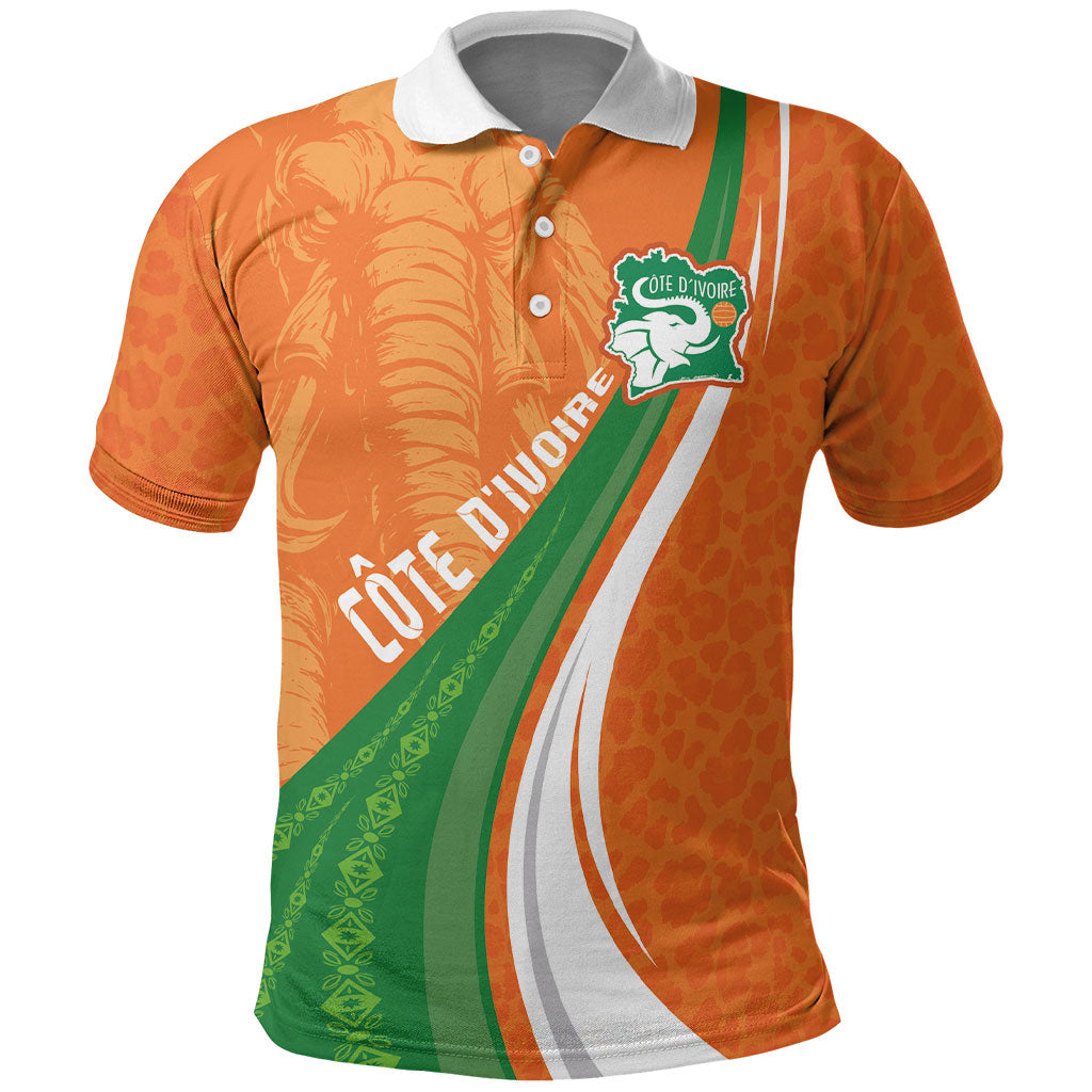 Cote D'Ivoire Football Custom Polo Shirt Abstract Wave Pattern Tribal Sporty Style