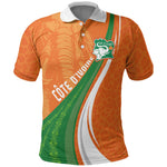 Cote D'Ivoire Football Custom Polo Shirt Abstract Wave Pattern Tribal Sporty Style