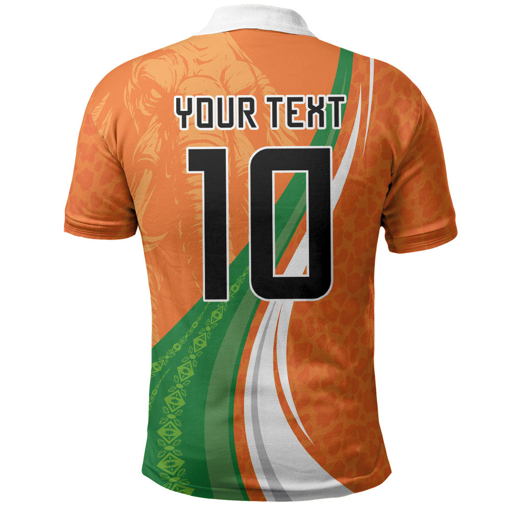 Cote D'Ivoire Football Custom Polo Shirt Abstract Wave Pattern Tribal Sporty Style