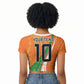Cote D'Ivoire Football Custom Raglan Cropped T shirt Abstract Wave Pattern Tribal Sporty Style