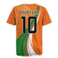 Cote D'Ivoire Football Custom Rugby Jersey Abstract Wave Pattern Tribal Sporty Style