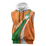 Cote D'Ivoire Football Custom Sleeveless Hoodie Abstract Wave Pattern Tribal Sporty Style