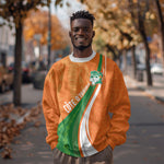 Cote D'Ivoire Football Custom Sweatshirt Abstract Wave Pattern Tribal Sporty Style
