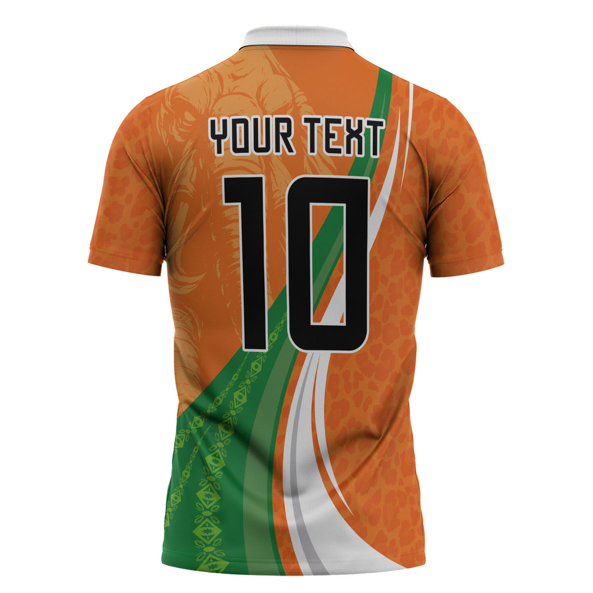 Cote D'Ivoire Football Custom Zipper Polo Shirt Abstract Wave Pattern Tribal Sporty Style