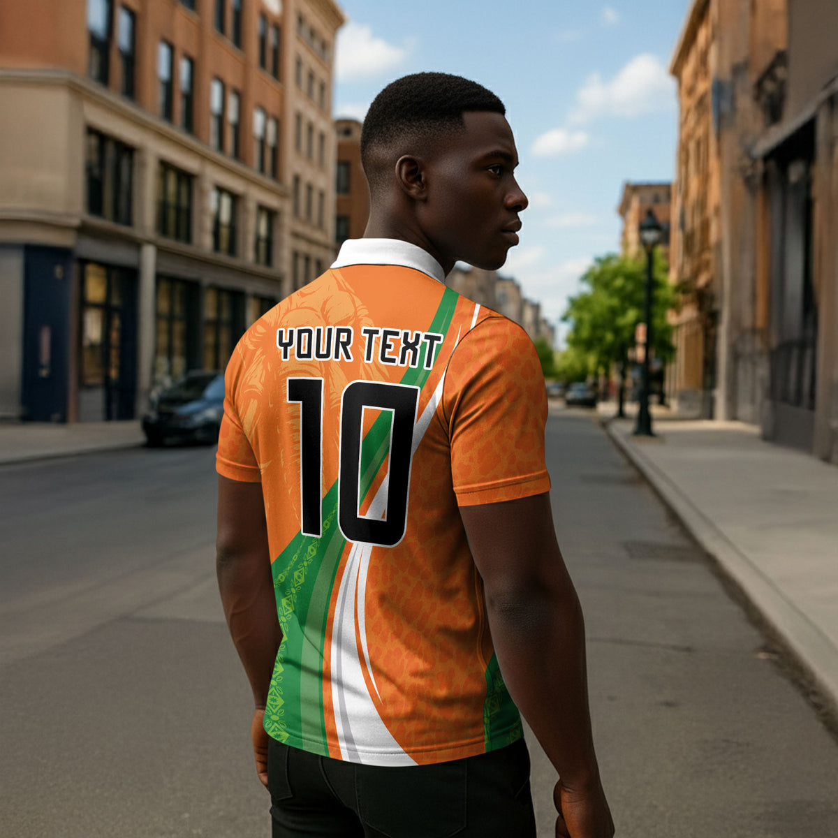 Cote D'Ivoire Football Custom Zipper Polo Shirt Abstract Wave Pattern Tribal Sporty Style