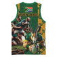 South Africa Rugby Basketball Jersey - Springbok Mascot, Players Fighting for Victory LT03