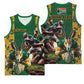 South Africa Rugby Basketball Jersey - Springbok Mascot, Players Fighting for Victory LT03