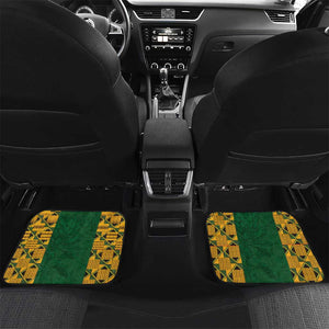 South Africa Rugby Car Mats - Springbok Mascot, Players Fighting for Victory