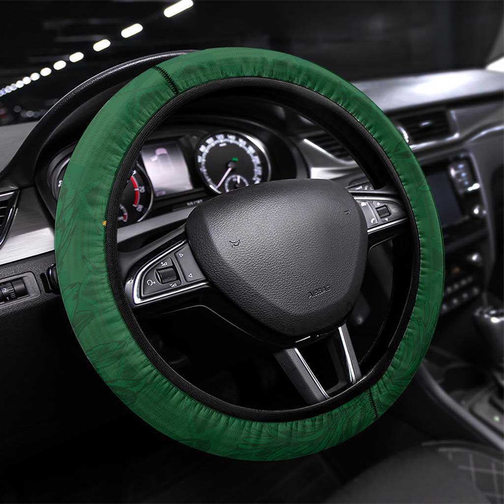 South Africa Rugby Steering Wheel Cover - Springbok Mascot, Players Fighting for Victory