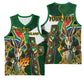 Personalized South Africa Versus Ireland Rugby Basketball Jersey - Springbok Mascot, Celtic Cross Design LT03