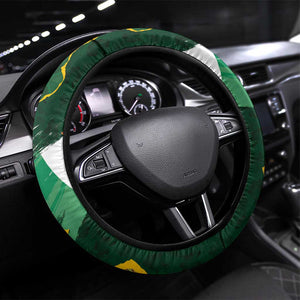 Personalized South Africa Versus Ireland Rugby Steering Wheel Cover - Springbok Mascot, Celtic Cross Design