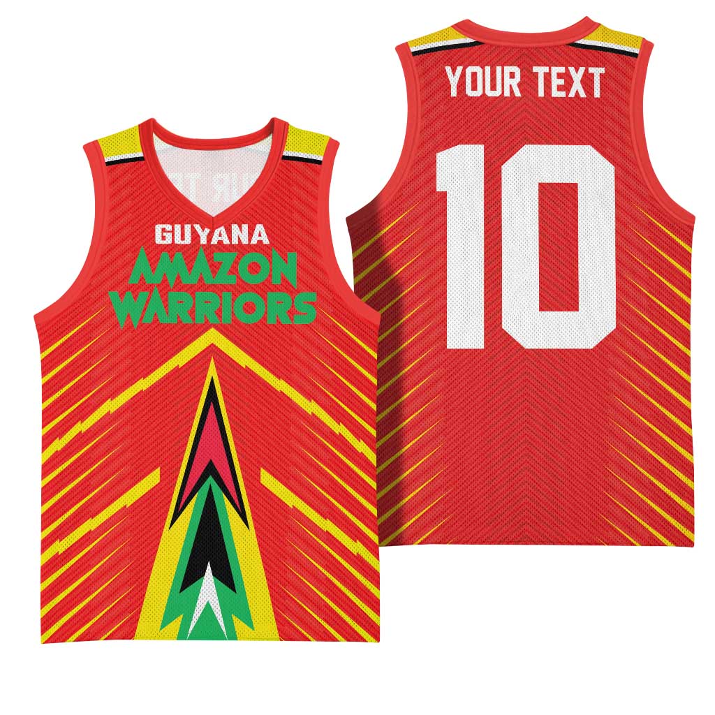 Guyana Cricket Amazon Warriors Custom Basketball Jersey Go Glory-Green Red Gold LT03