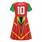 Guyana Cricket Amazon Warriors Custom Kid Short Sleeve Dress Go Glory-Green Red Gold - African Pride