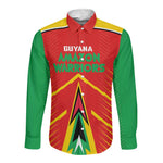 Guyana Cricket Amazon Warriors Custom Long Sleeve Button Shirt Go Glory-Green Red Gold - African Pride