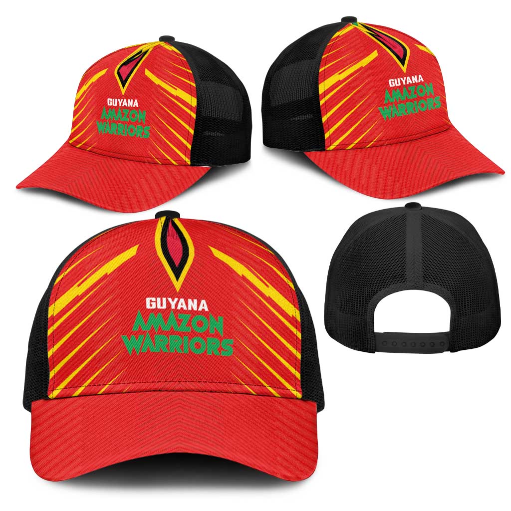 Guyana Cricket Amazon Warriors Mesh Trucker Cap Go Glory-Green Red Gold - African Pride