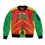 Guyana Cricket Amazon Warriors Custom Sleeve Zip Bomber Jacket Go Glory-Green Red Gold - African Pride