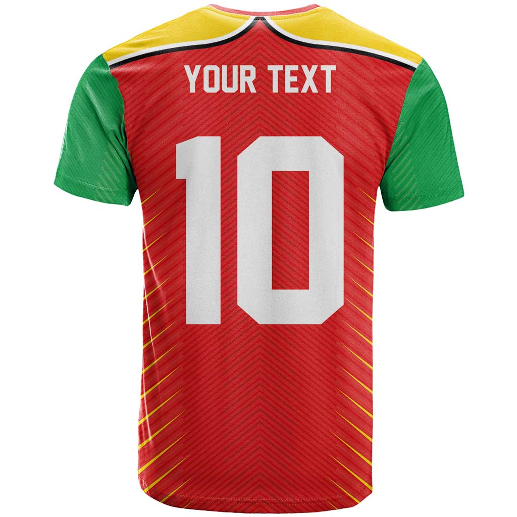 Guyana Cricket Amazon Warriors Custom T shirt Go Glory-Green Red Gold - African Pride