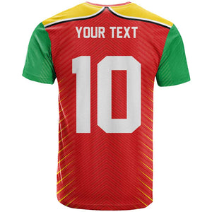 Guyana Cricket Amazon Warriors Custom T shirt Go Glory-Green Red Gold - African Pride